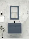 Moderno Bathroom Washbasin Cabinet with Framed Wall Mirror, Sink & Side Cabinet Set - Ireland Bl