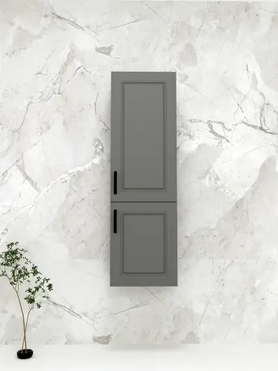 Moderno Bathroom Washbasin Cabinet with Framed Wall Mirror, Sink & Side Cabinet Set - Anthracite