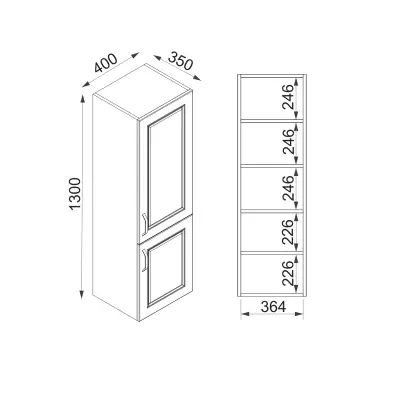 Moderno Bathroom Washbasin Cabinet with Framed Wall Mirror, Sink & Side Cabinet Set - White