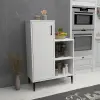 Beate Kitchen Cabinet with Shelves - White