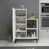 Beate Kitchen Cabinet with Shelves - White