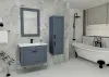 Moderno Bathroom Washbasin Cabinet with Framed Wall Mirror, Sink & Side Cabinet Set - Ireland Bl