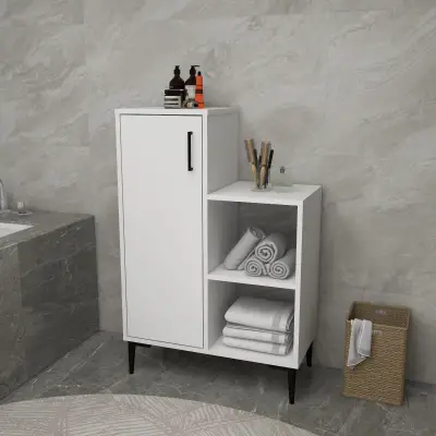 Beate Bathroom Cabinet with Shelves - White