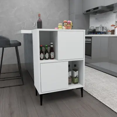 Jeremy Kitchen Cabinet with Shelves - White