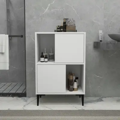 Jeremy Bathroom Cabinet with Shelves - Beyaz