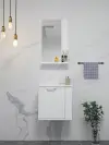 Tina Bathroom Top-Bottom Washbasin Cabinet with Wall Mirror & Single Ceramic Sink - White