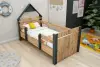 Valentino Bedstead Bed Frame with Headboard - Atlantic Pine & Anthracite