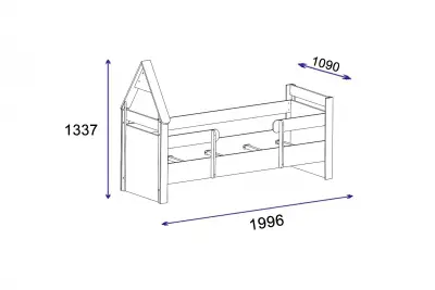 Valentino Bedstead Bed Frame with Headboard - Atlantic Pine & Anthracite