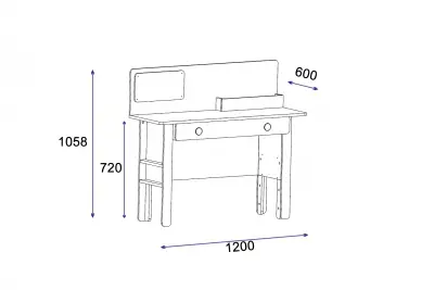 Valentino Computer Desk with Shelves and Drawer - Atlantic Pine & Anthracite