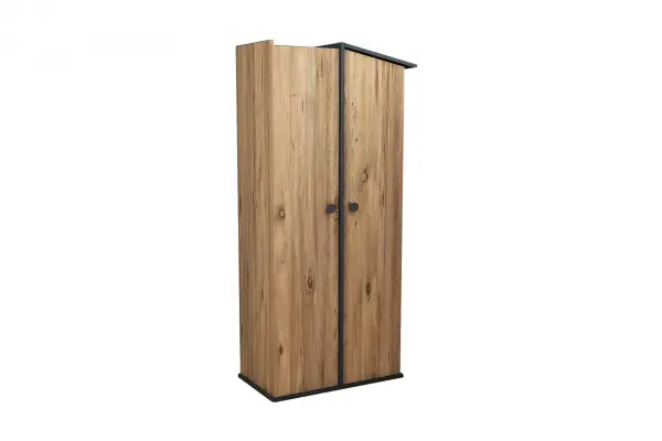 Valentino Compact Wardrobe with Cabinets and Shelves - Atlantic Pine & Anthracite