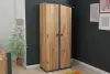 Valentino Compact Wardrobe with Cabinets and Shelves - Atlantic Pine & Anthracite