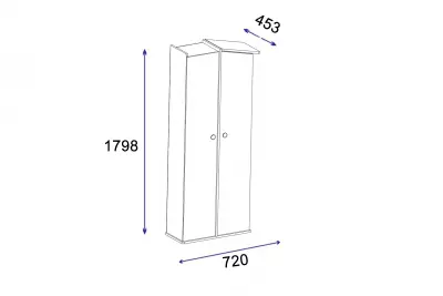 Valentino Compact Wardrobe with Cabinets and Shelves - Atlantic Pine & Anthracite