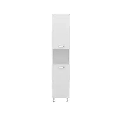 Vera Top-Bottom Washing Machine Cabinet with Side High Cabinet - White