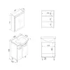 Vera Bathroom Top-Bottom Washbasin Cabinet with Mirror, Sink & Side Cabinet Set - White