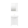 Vera Bathroom Top-Bottom Washbasin Cabinet with Mirror, Sink & Side Cabinet Set - White