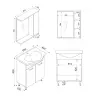 Vera Bathroom Top-Bottom Washbasin Cabinet with Mirror, Sink & Side Cabinet Set - White