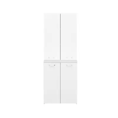 Vera Top-Bottom Washing Machine Cabinet with Side High Cabinet - White