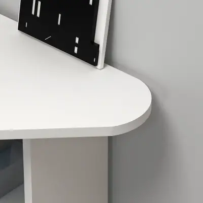 Gredos Computer Desk with Shelves - White