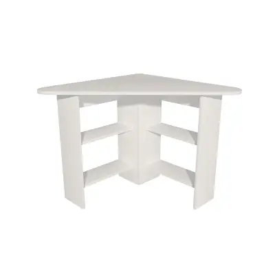 Gredos Computer Desk with Shelves - White