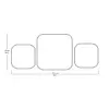 Atlantis Floating Mirror Set of 3 - Two Small and One Large Mirrors - White