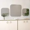 Atlantis Floating Mirror Set of 3 - Two Small and One Large Mirrors - White