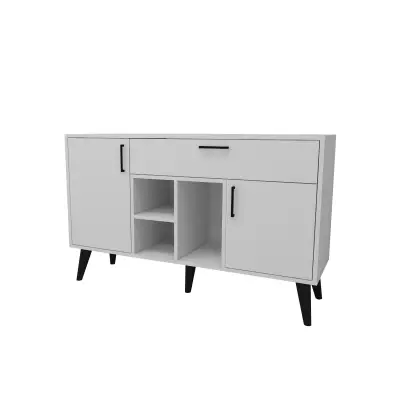 Timo Sideboard with Cabinets and Shelves - White