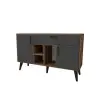 Timo Sideboard with Cabinets and Shelves - Light Walnut & Anthracite