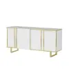 Fido Sideboard with Cabinets and Shelves - White & Gold