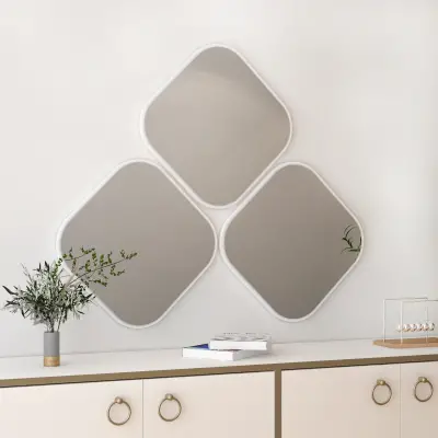 Atlantis Floating Mirror Set of 3 - White