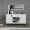 Timo Sideboard with Cabinets and Shelves - White