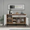 Timo Sideboard with Cabinets and Shelves - Atlantic Pine & White