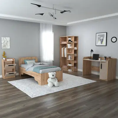 Lelia Kids Room Collection - Bookcase, Desk, Wardrobe, Bedstead & Nightstand