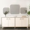 Atlantis Floating Mirror Set of 3 - Two Small and One Large Mirrors - White