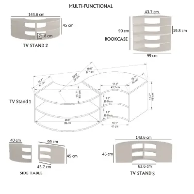 Melitta Corner TV Stand with Shelving Unit